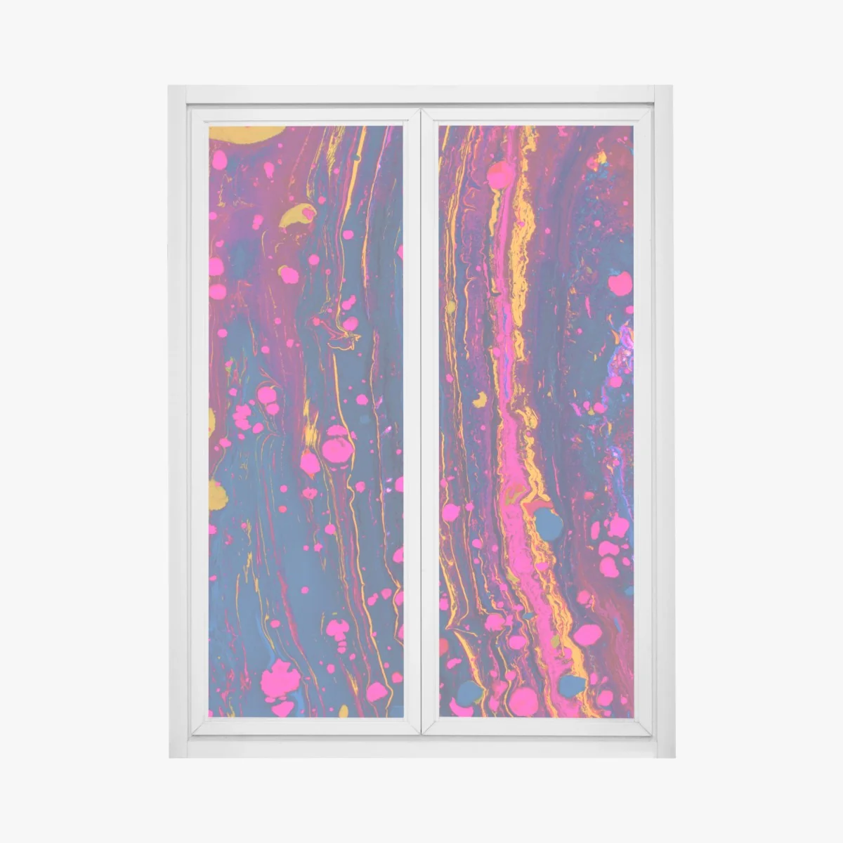 Naklejka na okno neonowa marmurkowa grafika abstrakcyjna – Wallissimo® Naklejka na okno neonowa marmurkowa grafika abstrakcyjna – Wallissimo®