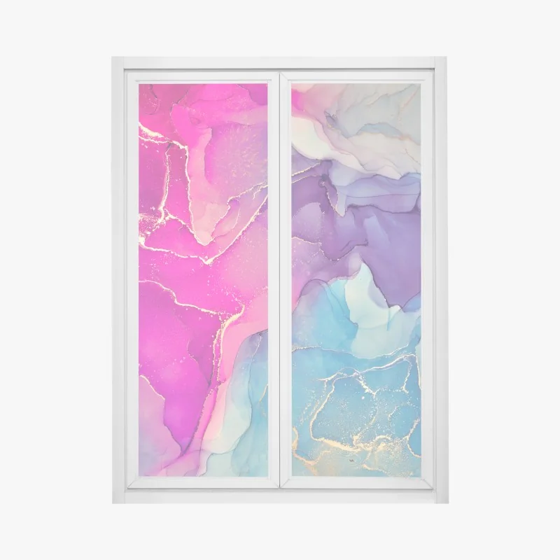 Naklejka na okno majestatyczny alpejski szczyt zimą – Wallissimo®