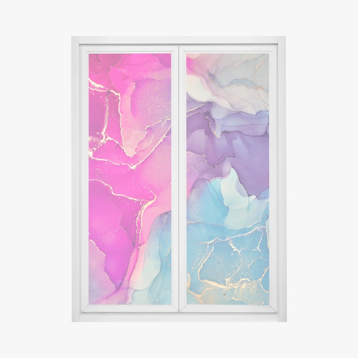 Naklejka na okno wibrująca marmurowa kompozycja alkoholowego tuszu – Wallissimo®