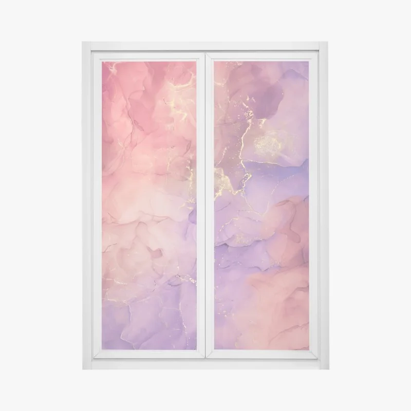 Naklejka na okno delikatne pastelowe kwiaty w stylu botanicznym – Wallissimo®