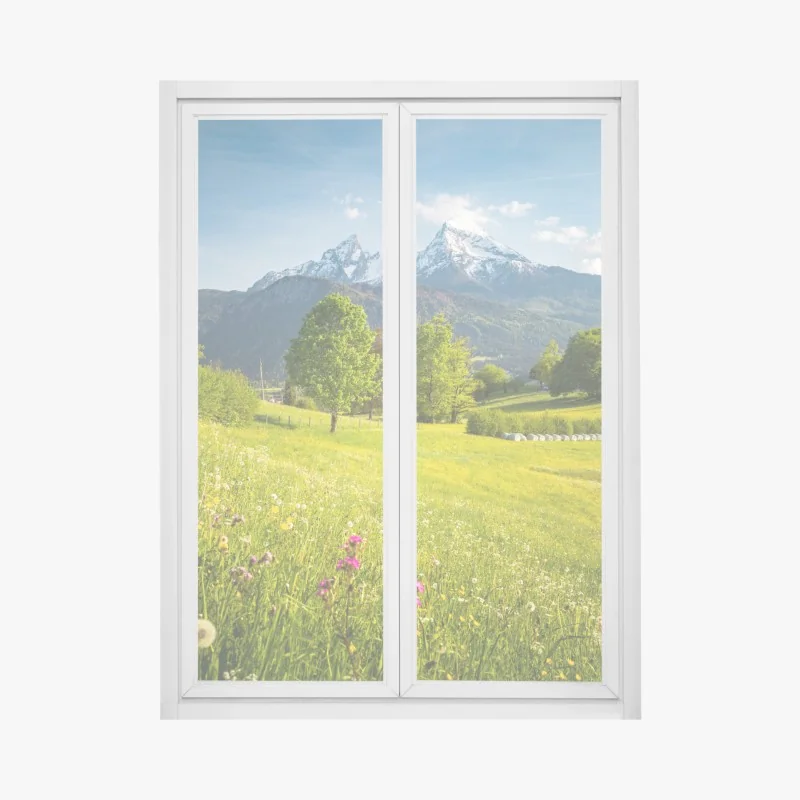 Naklejka na okno turkusowe tropikalne wybrzeże z palmami – Wallissimo®