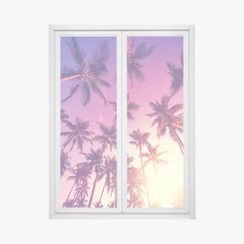 Naklejka na okno złoty jesienny las o poranku – Wallissimo®