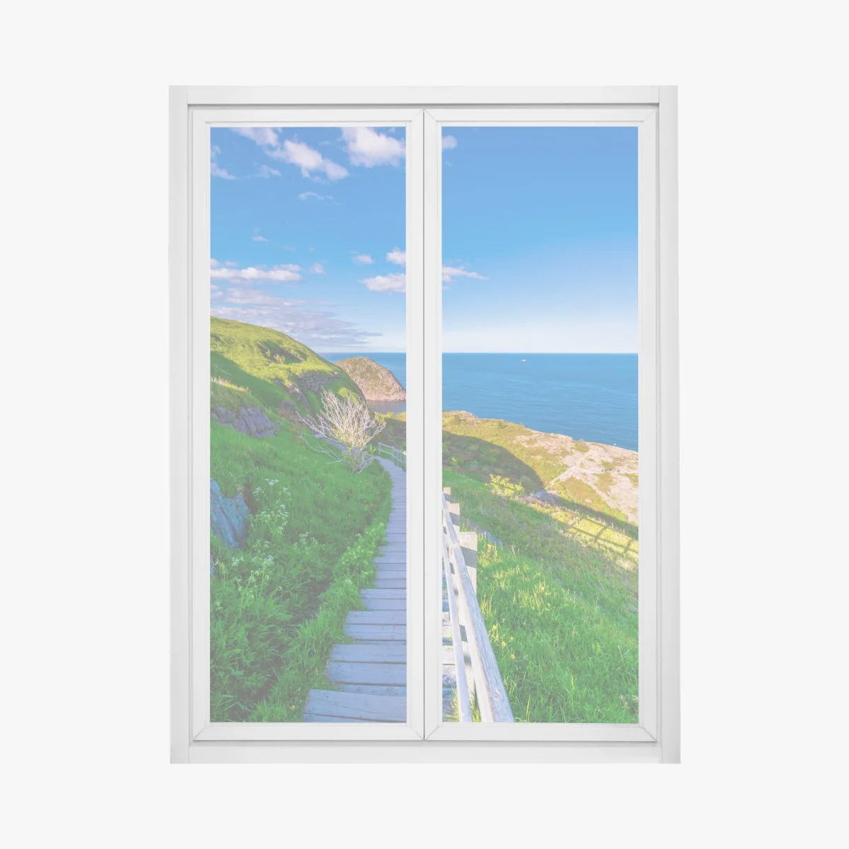 Naklejka na okno nadmorska ścieżka z widokiem na morze – Wallissimo®