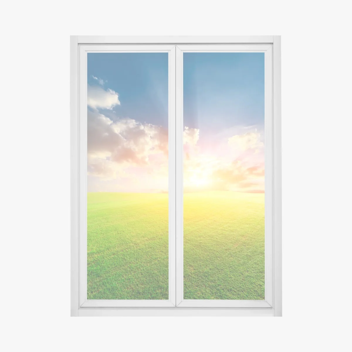 Naklejka na okno słoneczna łąka o zmierzchu – Wallissimo® Naklejka na okno słoneczna łąka o zmierzchu – Wallissimo®