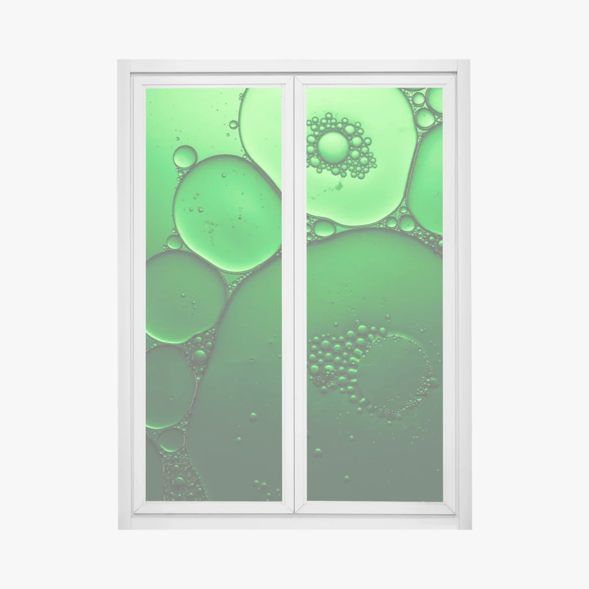 Naklejka na okno zielone bańki abstrakcyjna kompozycja – Wallissimo® Naklejka na okno zielone bańki abstrakcyjna kompozycja – Wallissimo®