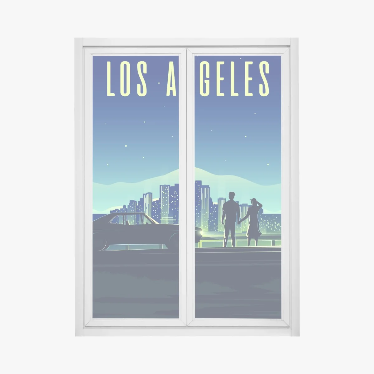 Naklejka na okno Los Angeles nocna panorama – Wallissimo® Naklejka na okno Los Angeles nocna panorama – Wallissimo®