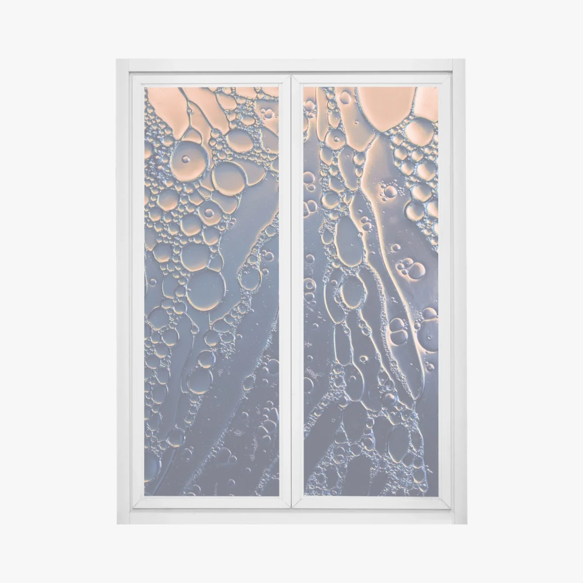Naklejka na okno niebiesko-złote abstrakcyjne bąbelki – Wallissimo®