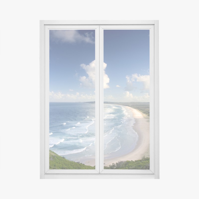 Naklejka na okno szlak o zachodzie słońca w Bieszczadach – Wallissimo®