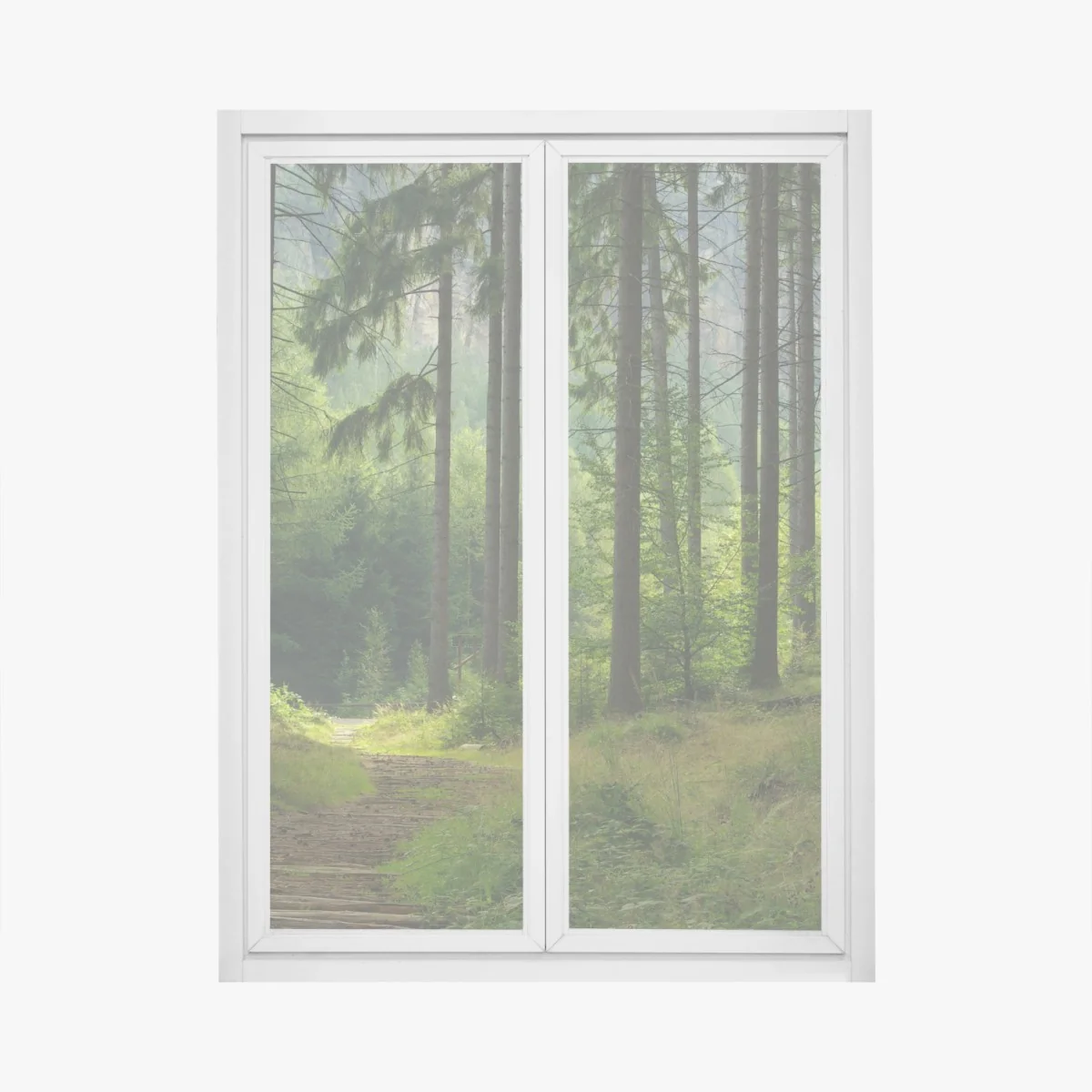 Naklejka na okno spokojna leśna ścieżka – Wallissimo®