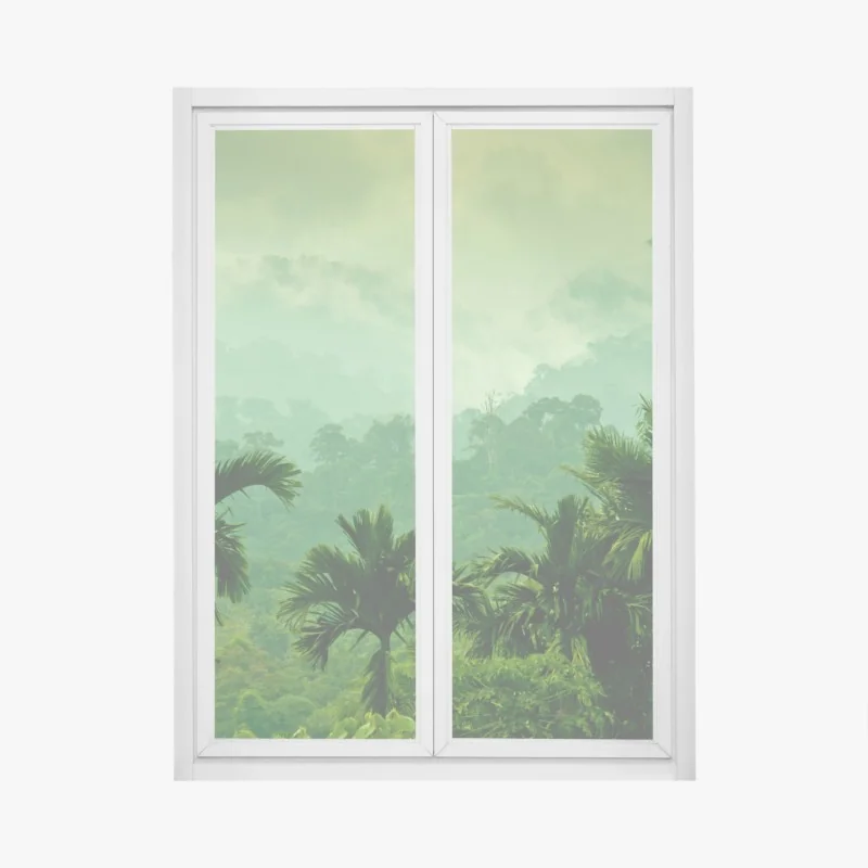 Naklejka na okno Dubaj panorama miasta o zachodzie słońca – Wallissimo®