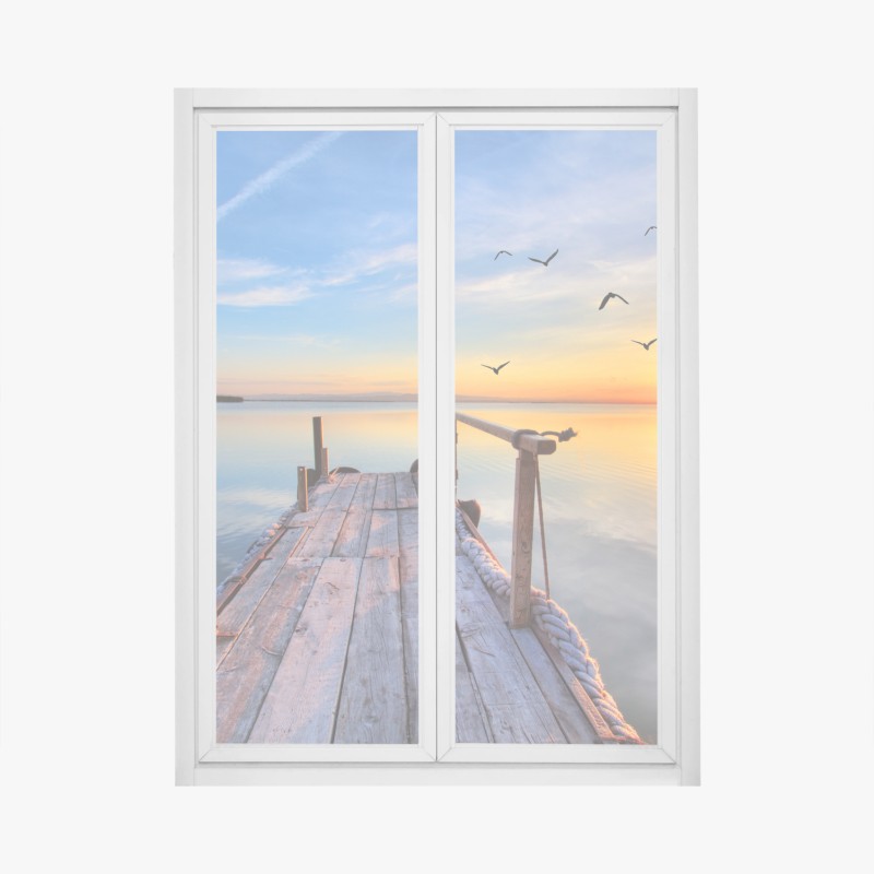 Naklejka na okno wodospad siedem sióstr nad Geirangerfjord – Wallissimo®