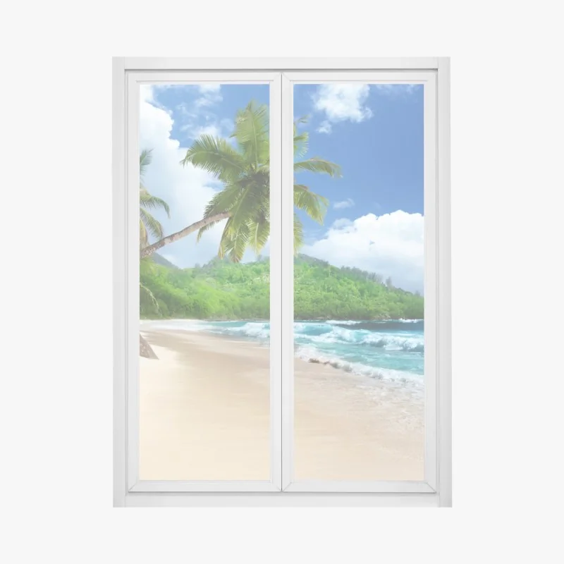 Naklejka na okno pastelowy wzór kwiatów wiśni na miętowym tle – Wallissimo®