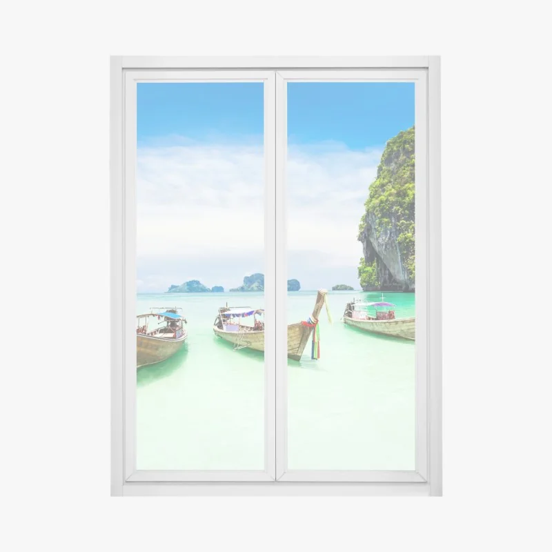 Naklejka na okno tropikalna plaża w Punta Cana – Wallissimo®