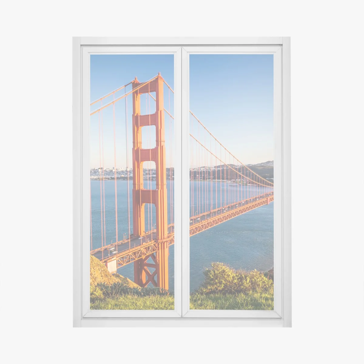 Naklejka na okno panoramiczny widok na most Golden Gate – Wallissimo®