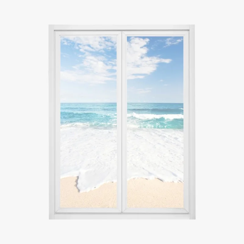 Naklejka na okno spokojny pomost nad jeziorem Selment Wielki, Mazury – Wallissimo®