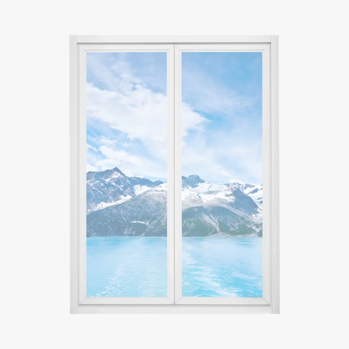 Naklejka na okno ośnieżone szczyty w Glacier Bay, Alaska – Wallissimo® Naklejka na okno ośnieżone szczyty w Glacier Bay, Alaska – Wallissimo®