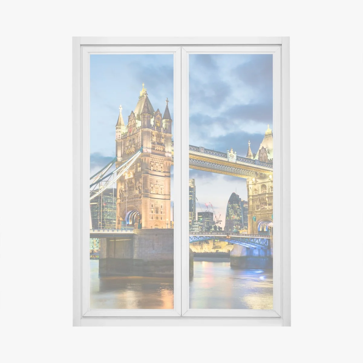 Naklejka na okno Tower Bridge o zachodzie słońca, Londyn – Wallissimo®