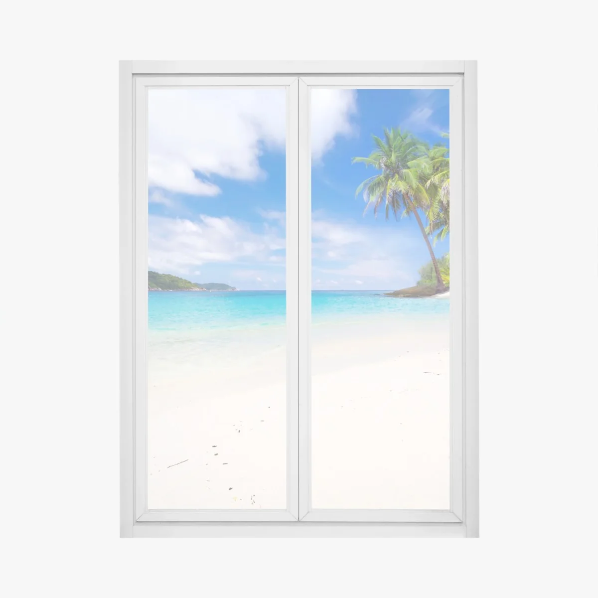 Naklejka na okno tropikalna turkusowa plaża – Wallissimo® Naklejka na okno tropikalna turkusowa plaża – Wallissimo®