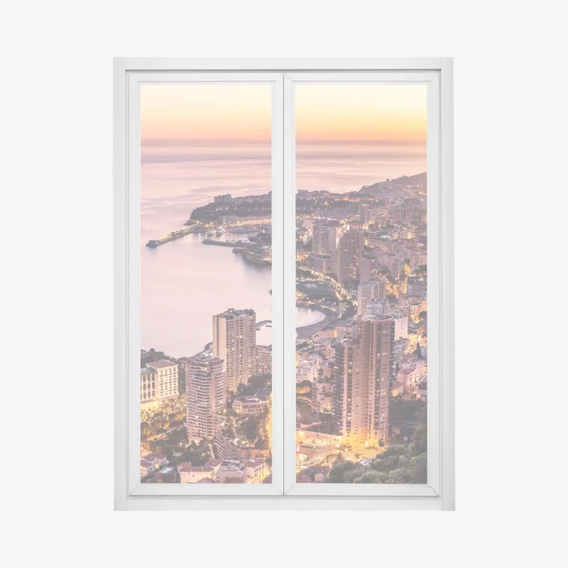 Naklejka na okno spokojny zielony pomost przez trzcinowisko do rustykalnej chaty – Wallissimo®