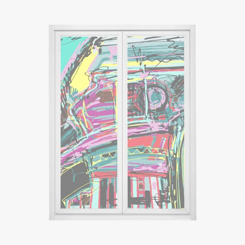 Naklejka na okno spokojne odbicia wysp o zachodzie słońca – Wallissimo®