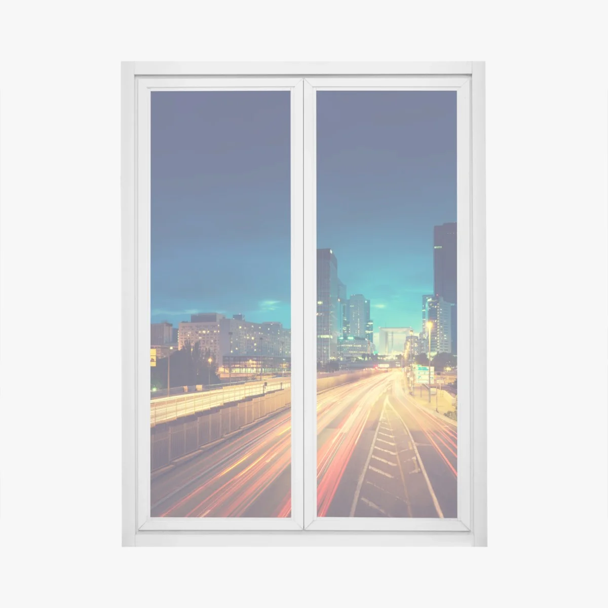 Naklejka na okno La Défense panorama miasta o zmierzchu – Wallissimo® Naklejka na okno La Défense panorama miasta o zmierzchu – Wallissimo®