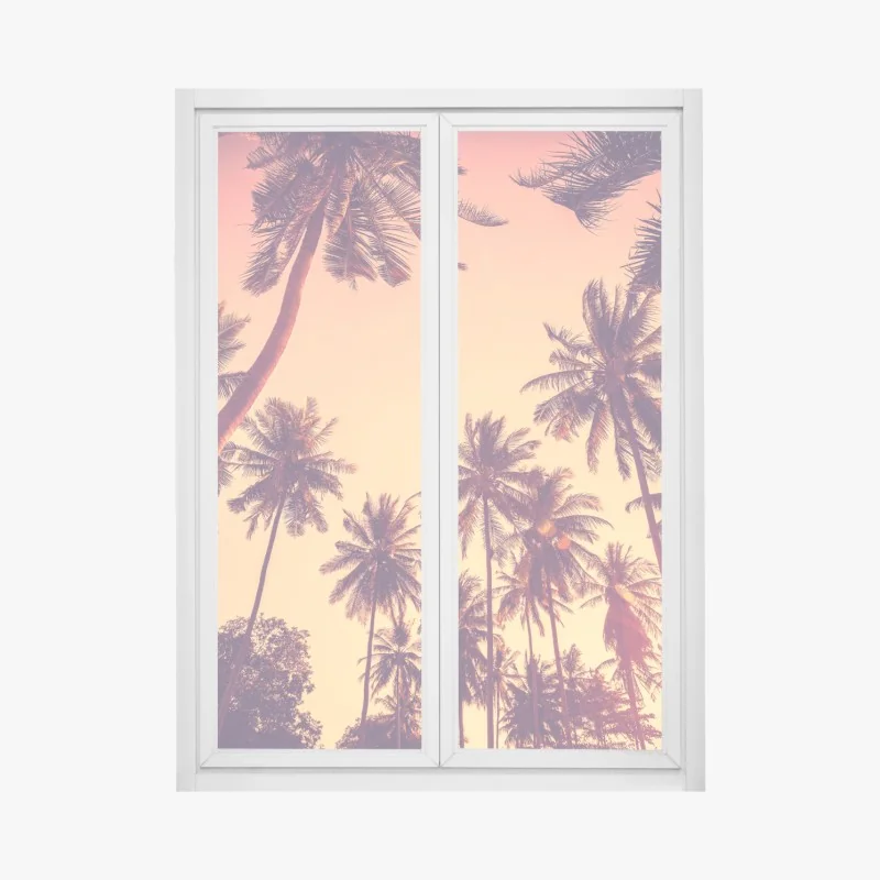 Naklejka na okno słoneczna uliczka z kamiennymi domami i kolorowymi okiennicami – Wallissimo®