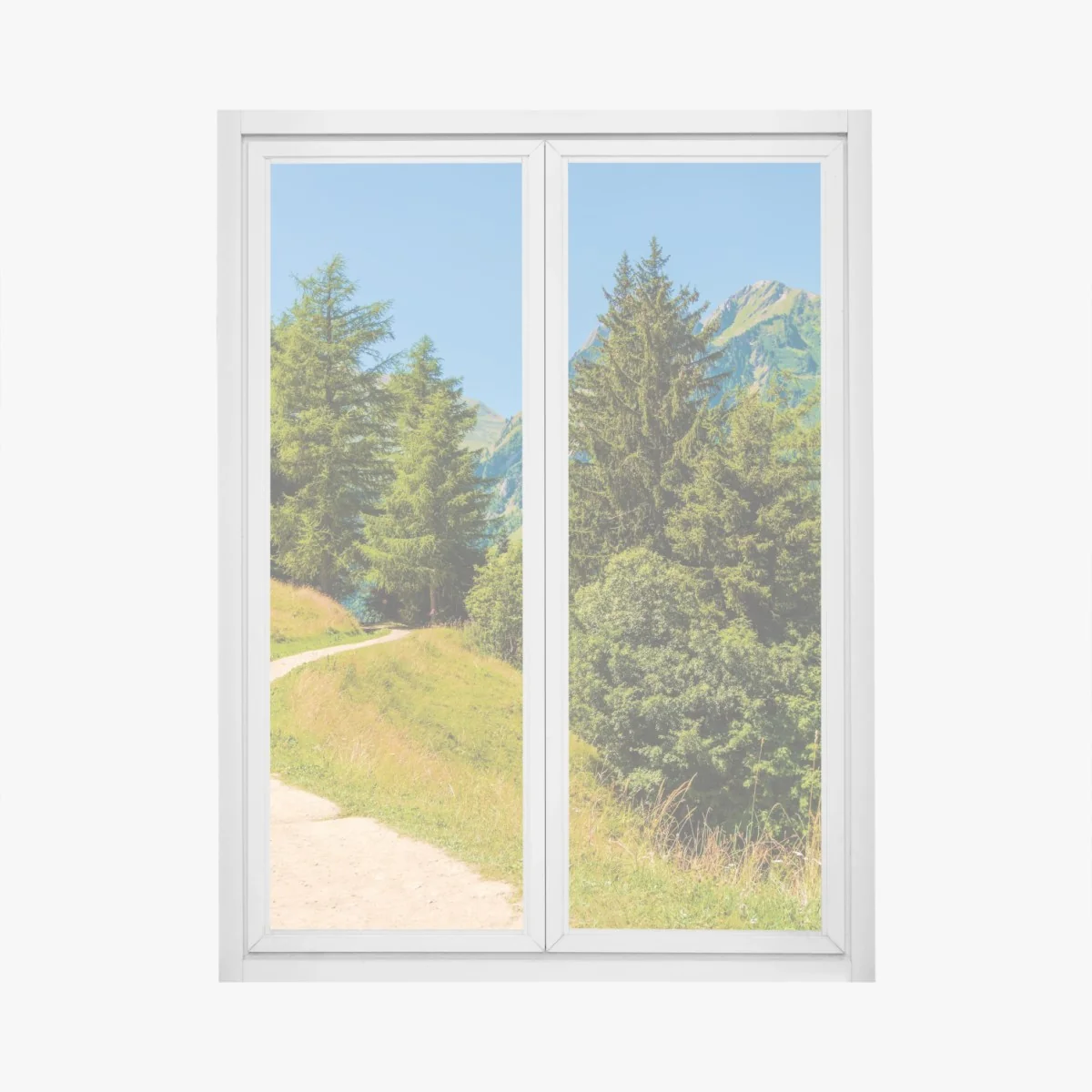 Naklejka na okno szlak górski w Szwajcarii latem – Wallissimo® Naklejka na okno szlak górski w Szwajcarii latem – Wallissimo®