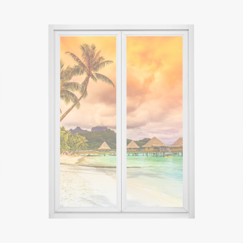 Naklejka na okno Dubaj panorama miasta z oświetlonym mostem – Wallissimo®