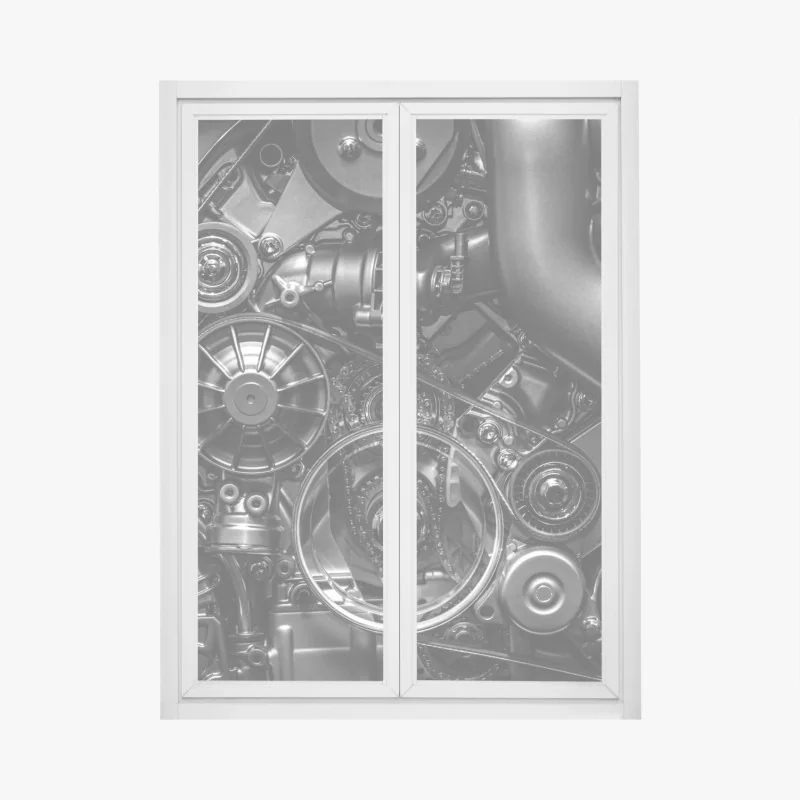 Naklejka na okno spokojna ścieżka w lesie bambusowym – Wallissimo®