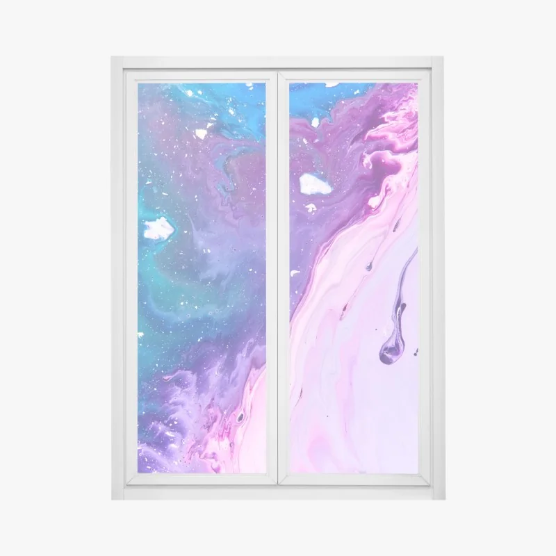 Naklejka na okno mglisty ośnieżony las sosnowy – Wallissimo®