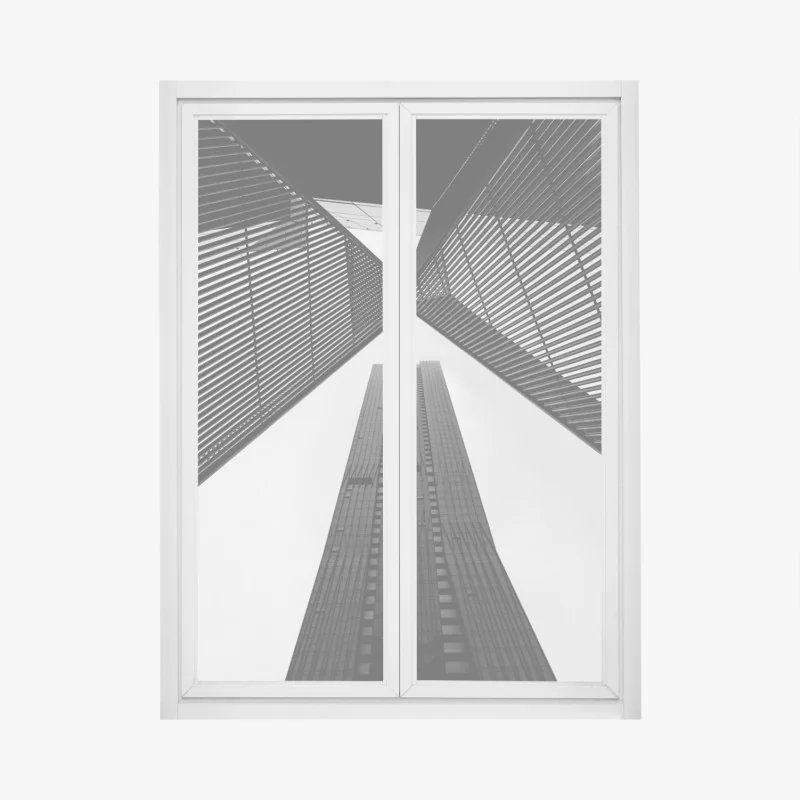 Naklejka na okno intensywna zielona spirala kwiatowa – Wallissimo®