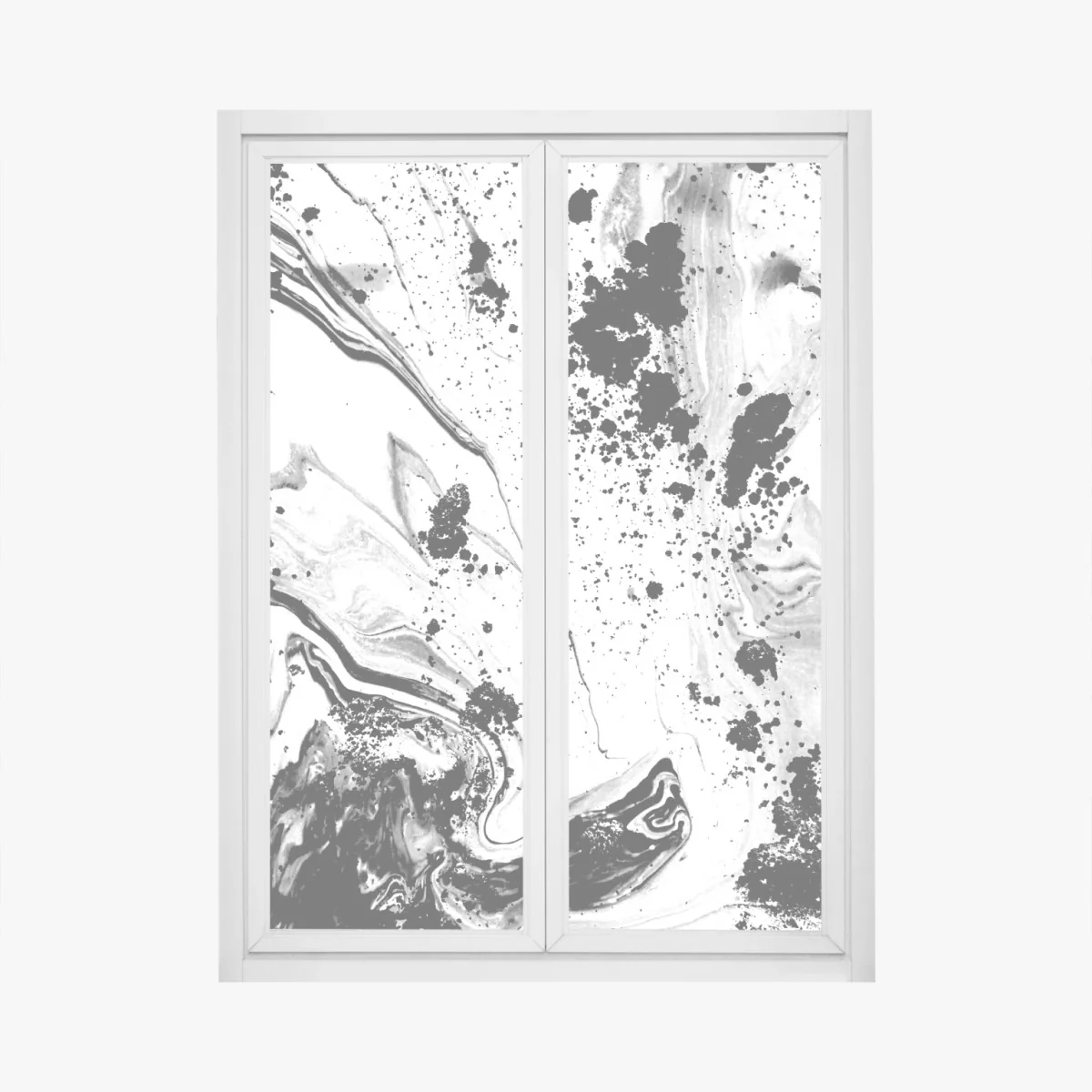 Naklejka na okno monochromatyczny marmur atramentowy abstrakcja – Wallissimo® Naklejka na okno monochromatyczny marmur atramentowy abstrakcja – Wallissimo®