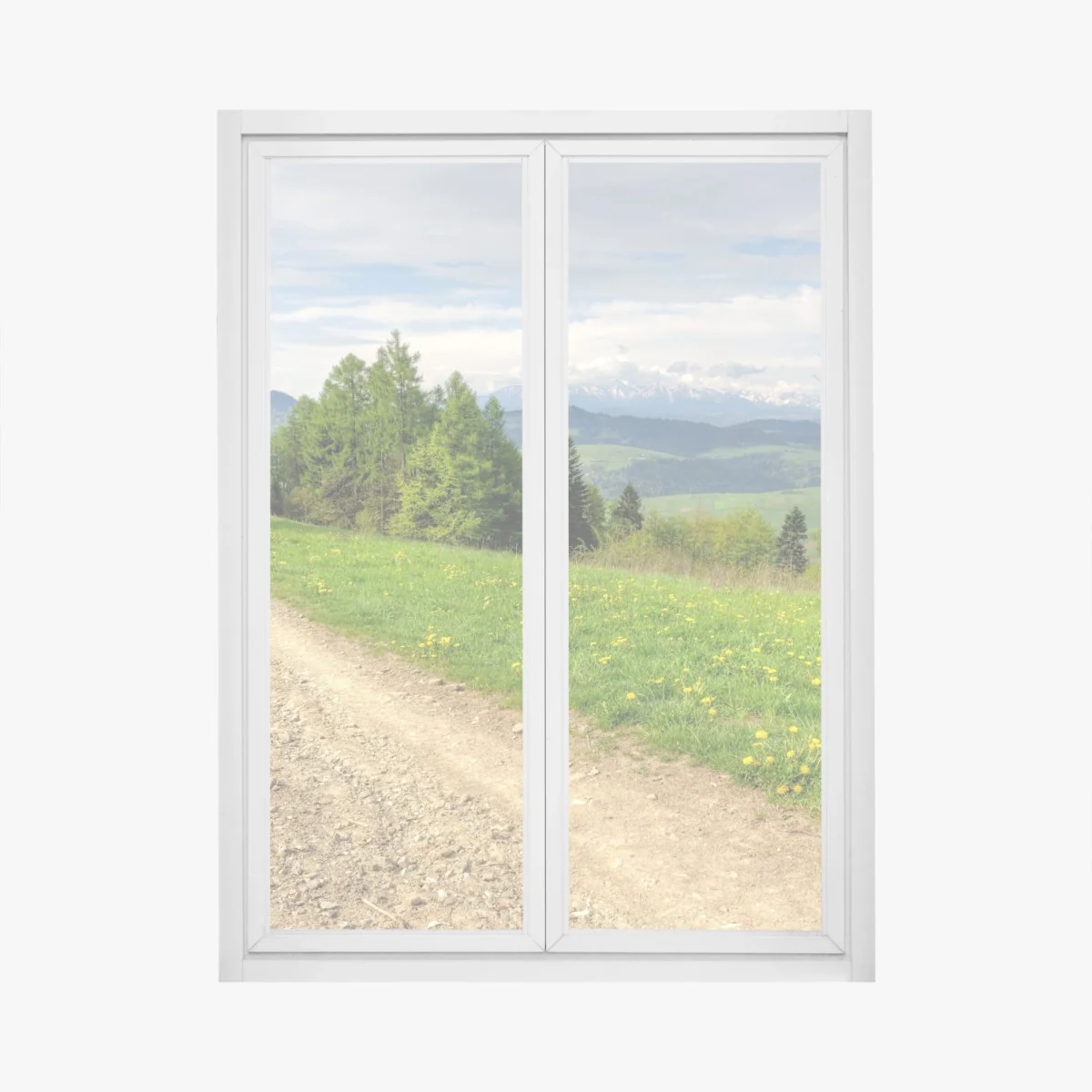 Naklejka na okno Gorce wiosenny szlak – Wallissimo® Naklejka na okno Gorce wiosenny szlak – Wallissimo®