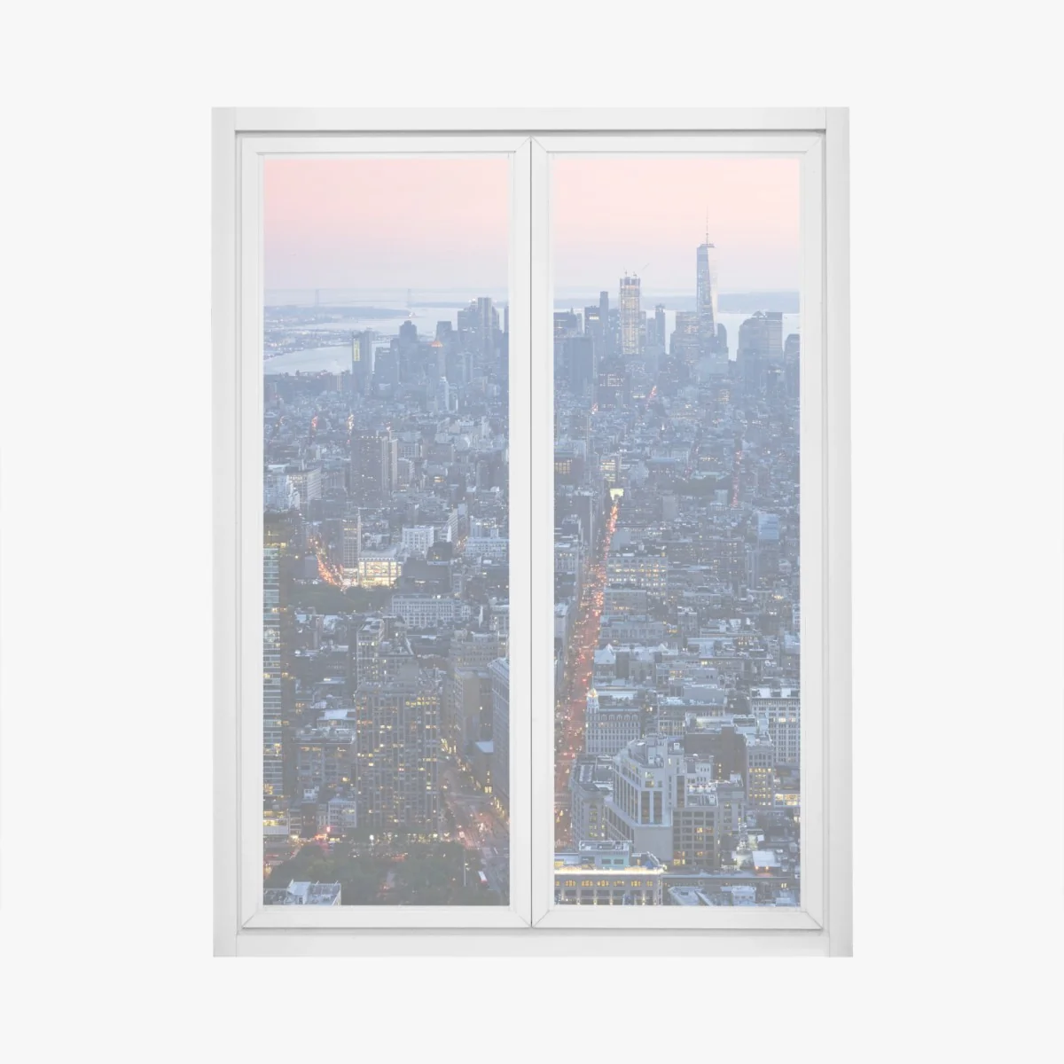 Naklejka na okno zachód słońca nad Manhattanem – Wallissimo®