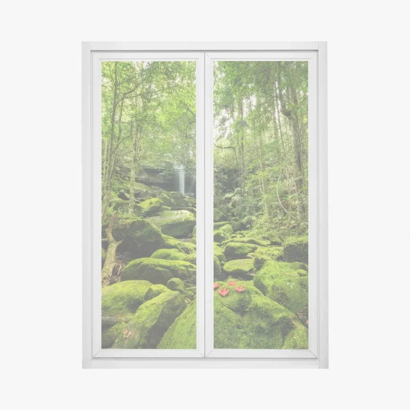 Naklejka na okno szlak o zachodzie słońca w Bieszczadach – Wallissimo®