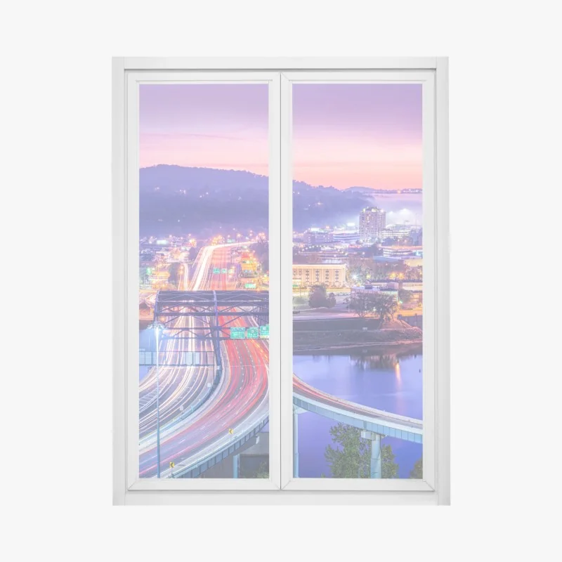 Naklejka na okno samotne drzewo nad jeziorem Wanaka – Wallissimo®