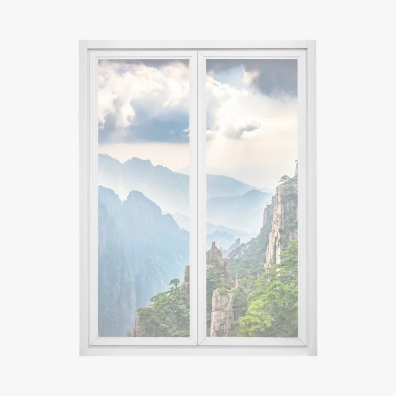 Naklejka na okno tropikalna kompozycja liści bananowca – Wallissimo®