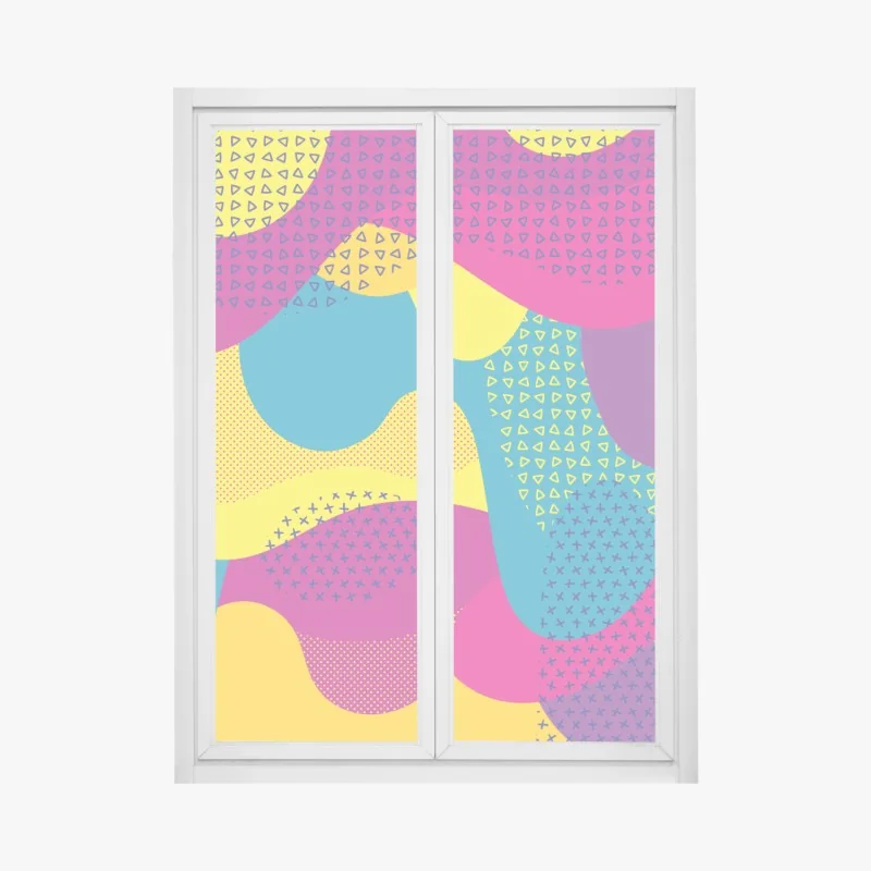 Naklejka na okno złote płynne linie abstrakcyjny wzór – Wallissimo®