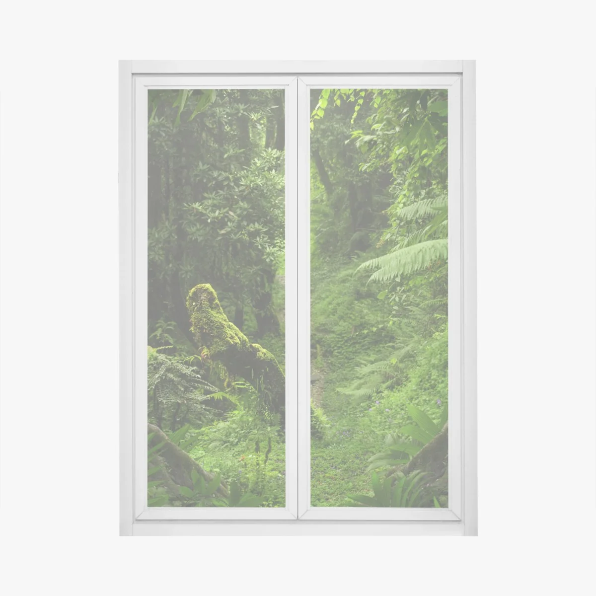 Naklejka na okno zaczarowana mszysta leśna ścieżka – Wallissimo® Naklejka na okno zaczarowana mszysta leśna ścieżka – Wallissimo®