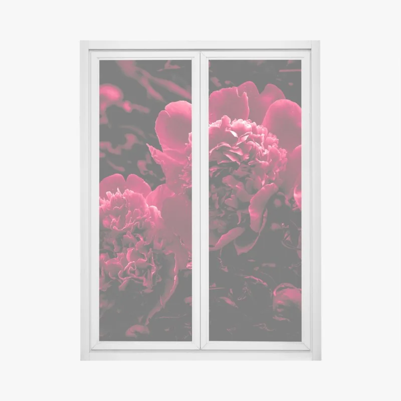 Naklejka na okno botaniczny rysunek kwiatowy – Wallissimo®