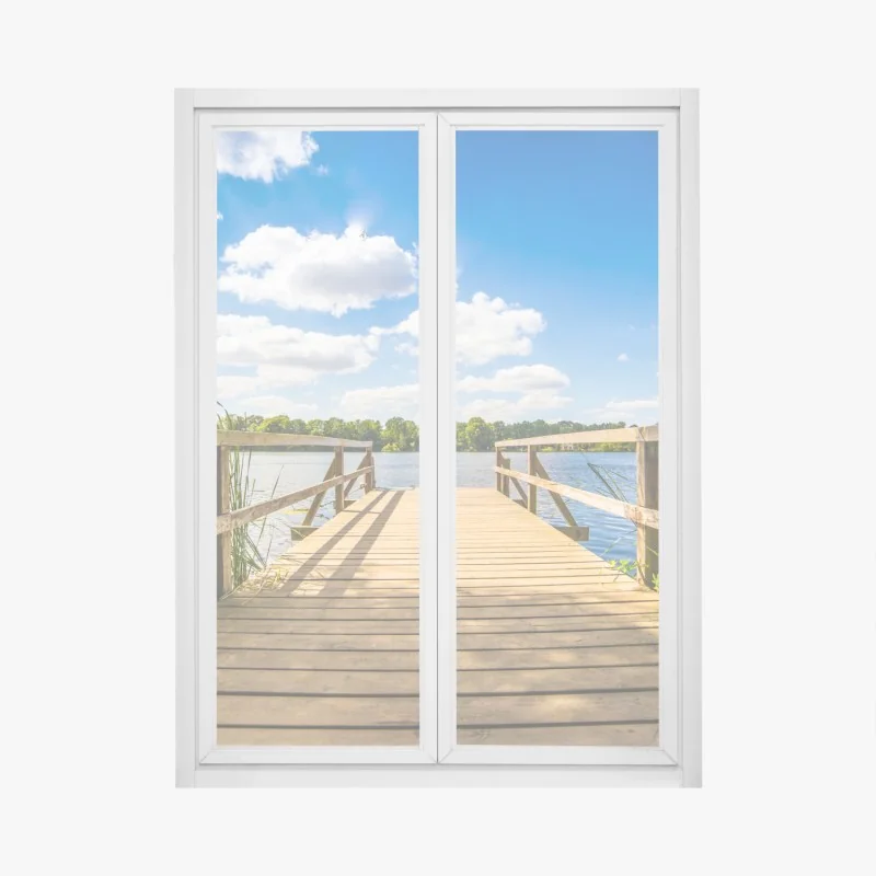 Naklejka na okno złote tropikalne liście – Wallissimo®