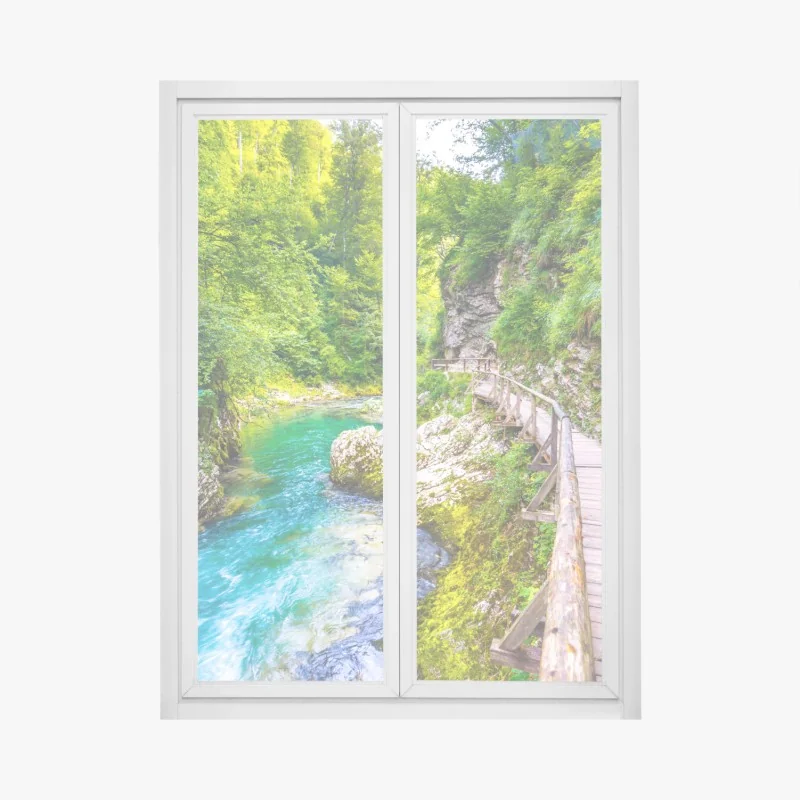 Naklejka na okno wodospad siedem sióstr nad Geirangerfjord – Wallissimo®