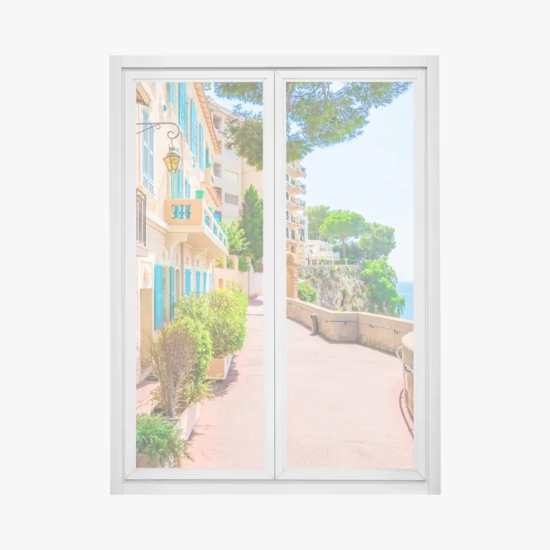 Naklejka na okno elegancki złoty geometryczny wzór liści – Wallissimo®