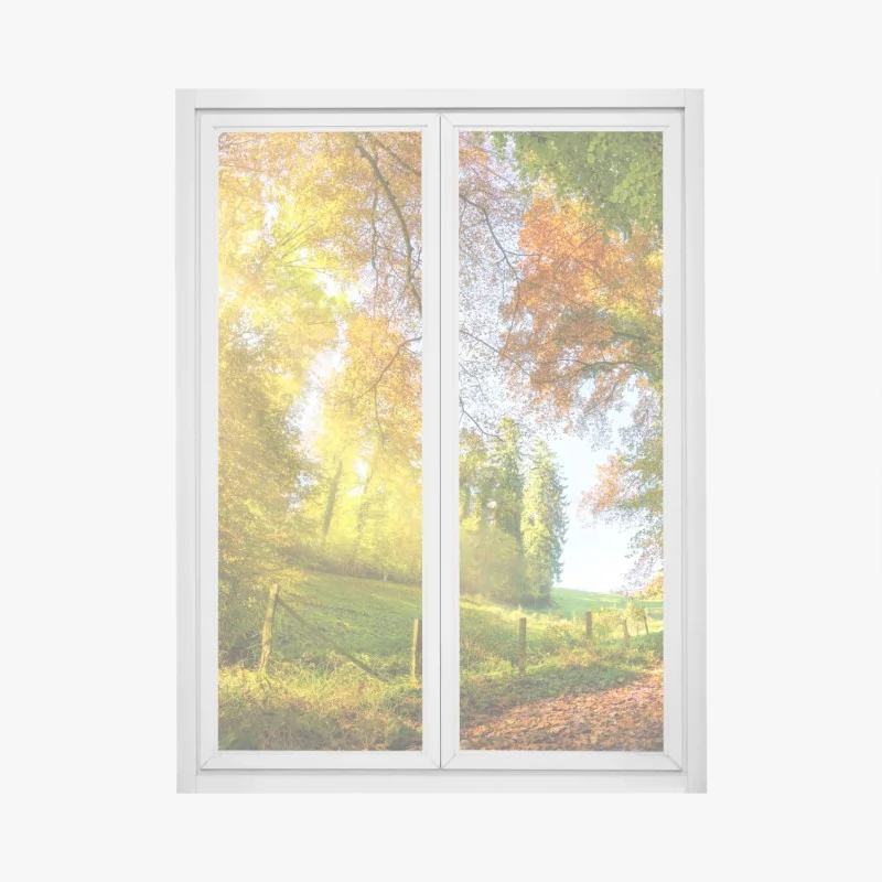 Naklejka na okno słonecznik w rogu na białym tle – Wallissimo®