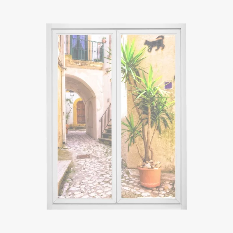 Naklejka na okno złoty wzór falowy do dekoracji ściennej – Wallissimo®