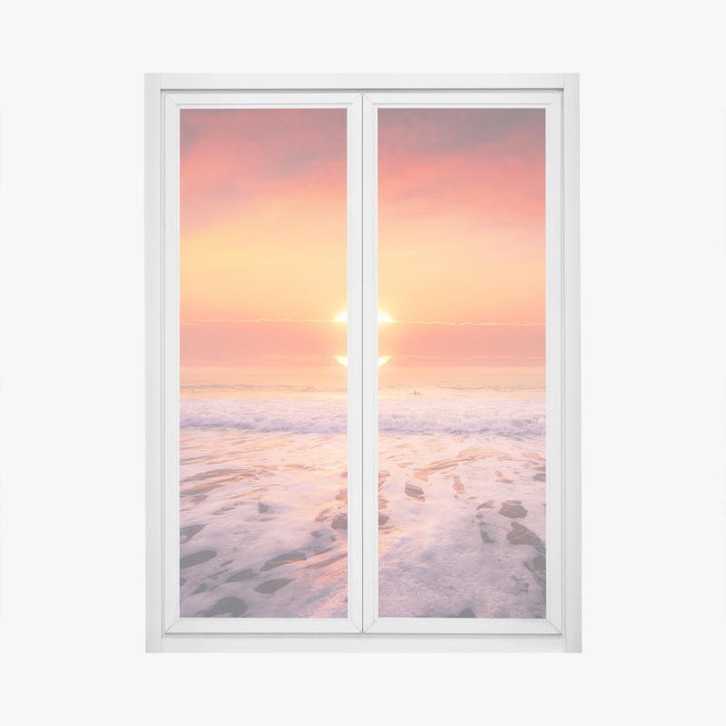 Naklejka na okno jesienna ścieżka leśna w złotych liściach – Wallissimo®