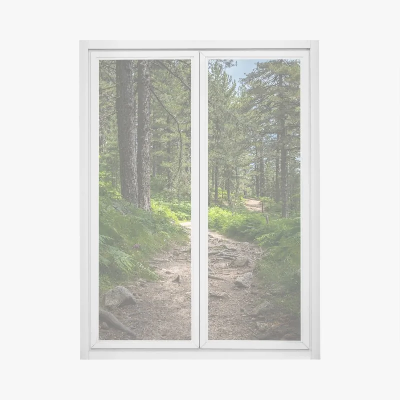 Naklejka na okno minimalistyczna fasada z geometrycznym wzorem – Wallissimo®