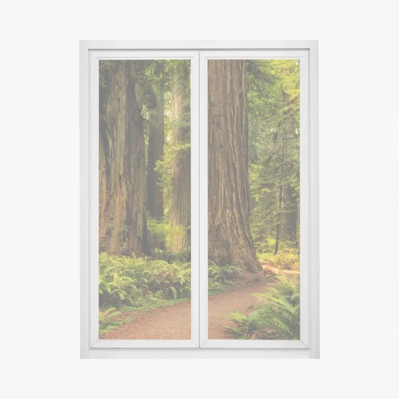 Naklejka na okno widok z lotu ptaka na nadmorskie miasteczko z falami – Wallissimo®