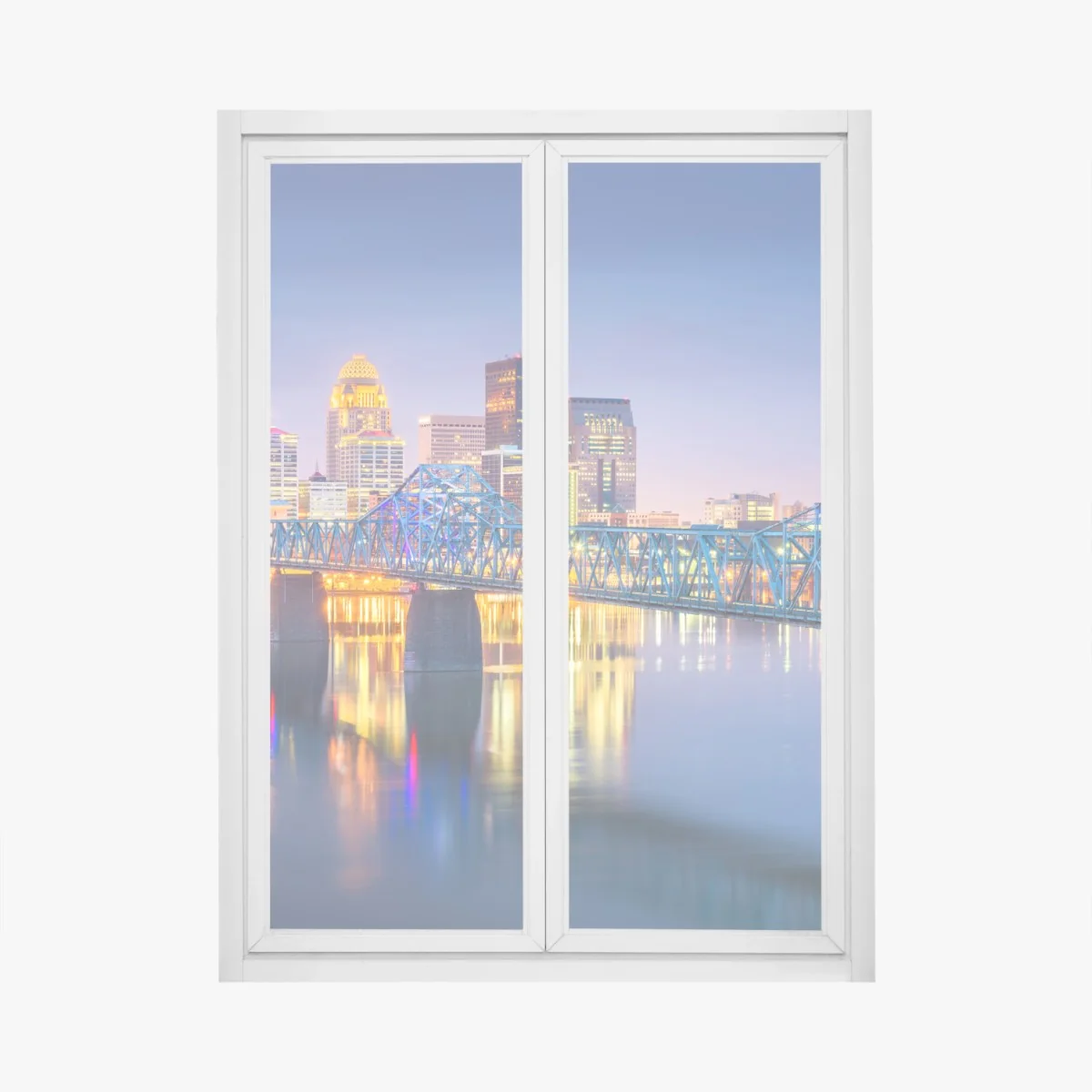 Naklejka na okno Louisville panorama o zmierzchu – Wallissimo® Naklejka na okno Louisville panorama o zmierzchu – Wallissimo®