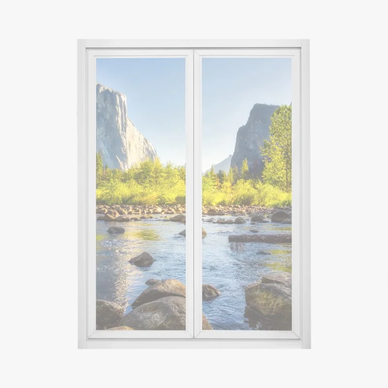 Naklejka na okno słoneczna ścieżka ogrodowa prowadząca do zamku – Wallissimo®